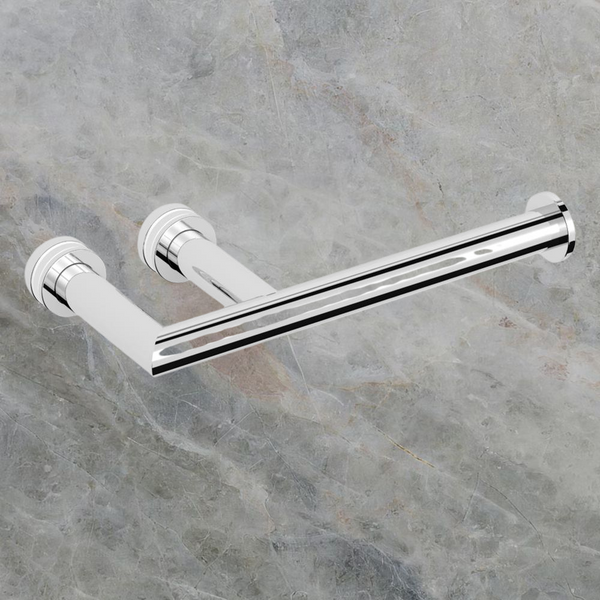Argent Focal Glass Panel Toilet Roll Holder Chrome