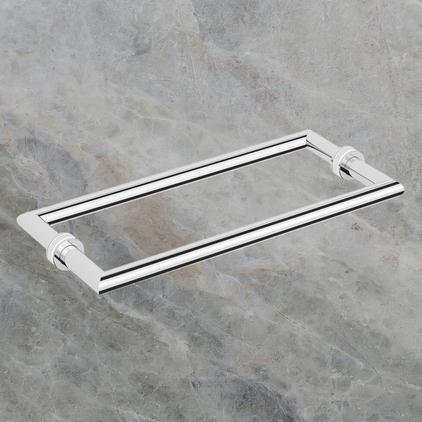 Argent Focal 300mm Double Sided Glass Panel Towel Rail Chrome
