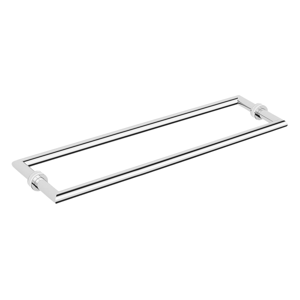 Argent Focal 600mm Double Sided Glass Panel Towel Rail Chrome