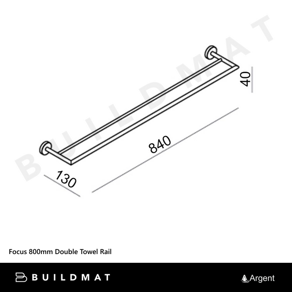 Argent Focus 800mm Double Towel Rail Chrome