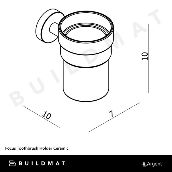 Argent Focus Toothbrush Holder Ceramic Chrome