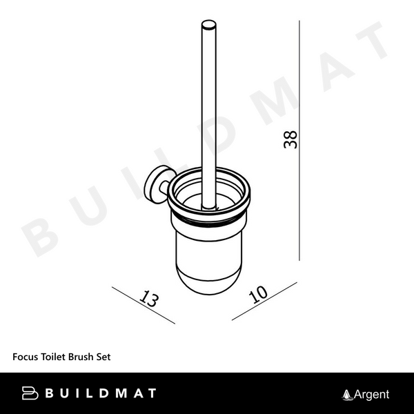 Argent Focus Toilet Brush Set Chrome