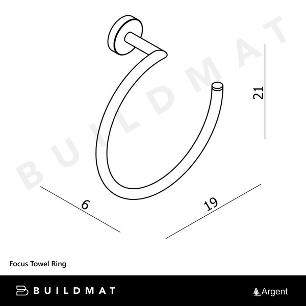 Argent Focus Towel Ring Chrome