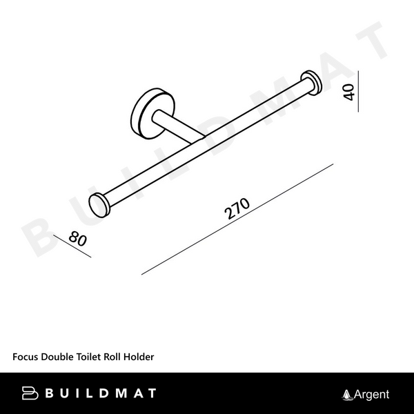Argent Focus Double Toilet Roll Holder Chrome