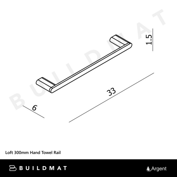 Argent Loft 300mm Hand Towel Rail Chrome