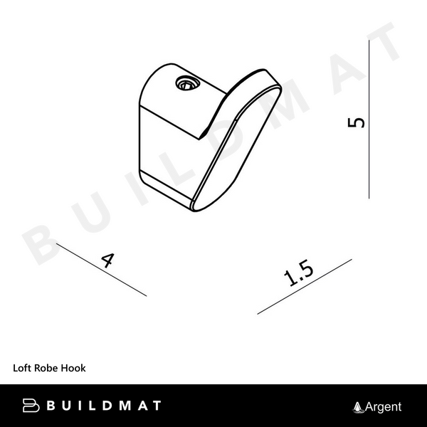 Argent Loft Robe Hook Chrome