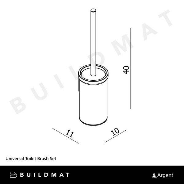 Argent Universal Toilet Brush Set Chrome