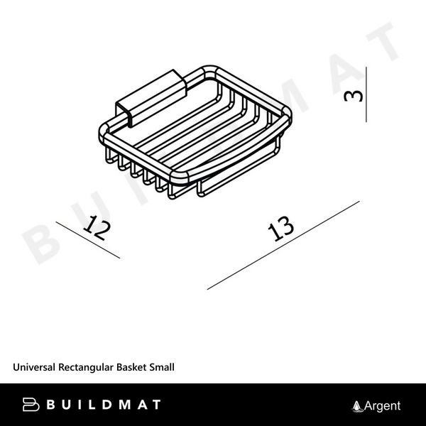 Argent Universal Rectangular Basket Small Chrome