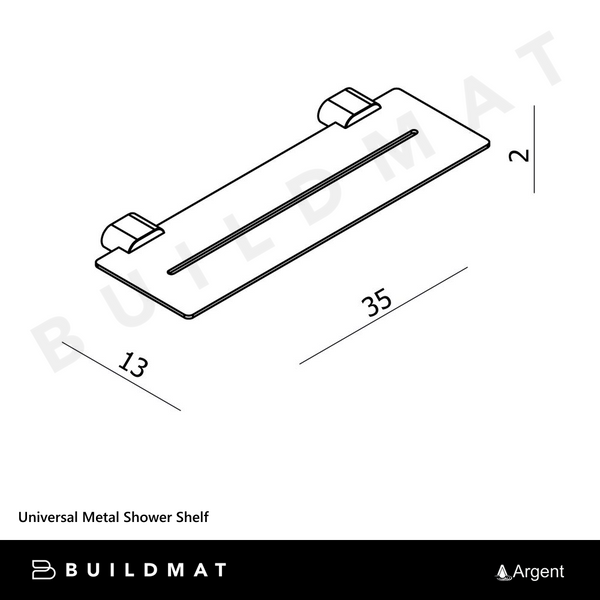 Argent Universal Metal Shower Shelf Chrome