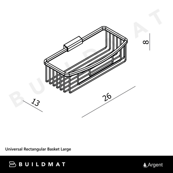 Argent Universal Rectangular Basket Large Chrome