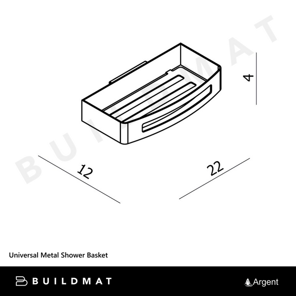 Argent Universal Metal Shower Basket Chrome