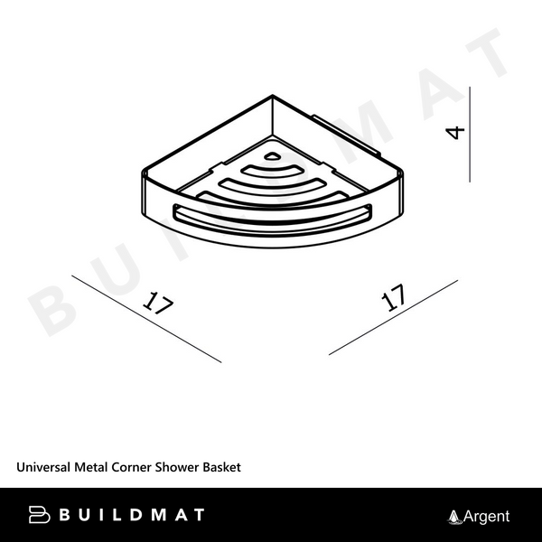 Argent Universal Metal Corner Shower Basket Chrome