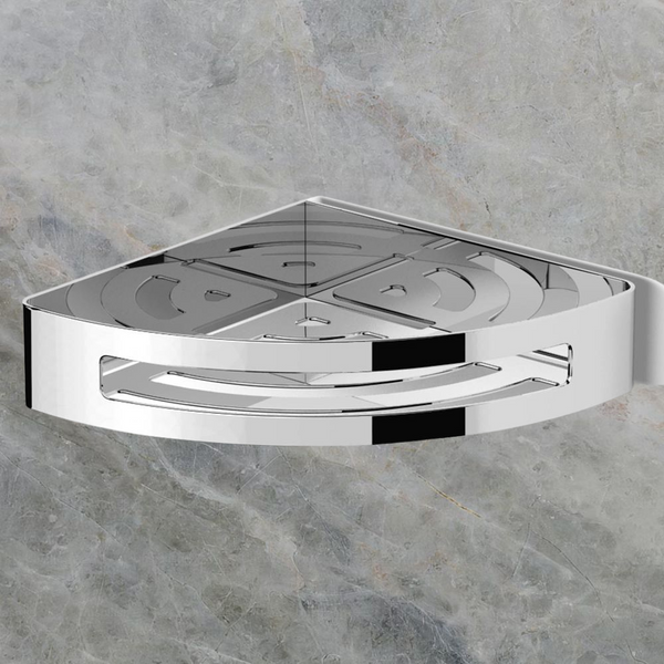 Argent Universal Metal Corner Shower Basket Chrome