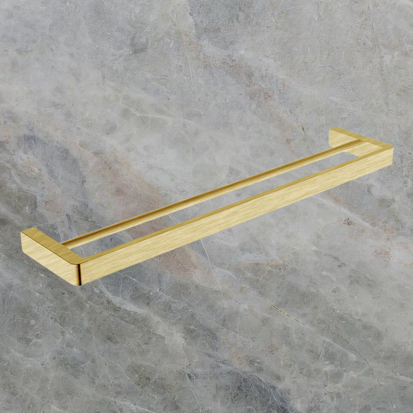Argent Mondrian Neu 600mm Double Towel Rail Brushed Gold