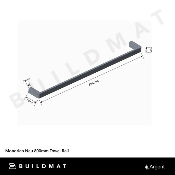 Argent Mondrian Neu 800mm Towel Rail Matte Black