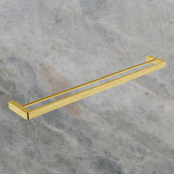 Argent Mondrian Neu 800mm Double Towel Rail Brushed Gold