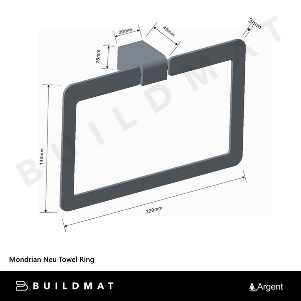 Argent Mondrian Neu Towel Ring Brushed Gold