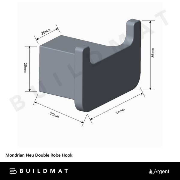 Argent Mondrian Neu Double Robe Hook Chrome