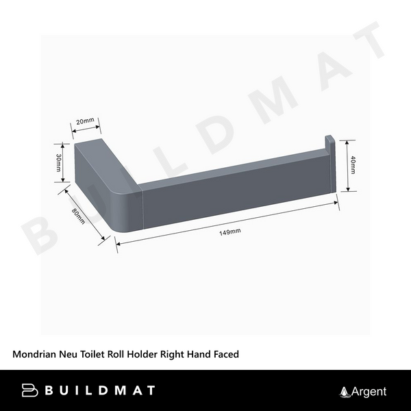 Argent Mondrian Neu Toilet Roll Holder Right Hand Faced Chrome