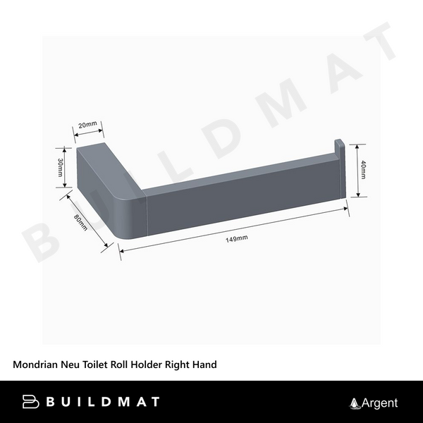 Argent Mondrian Neu Toilet Roll Holder Right Hand Brushed Gold