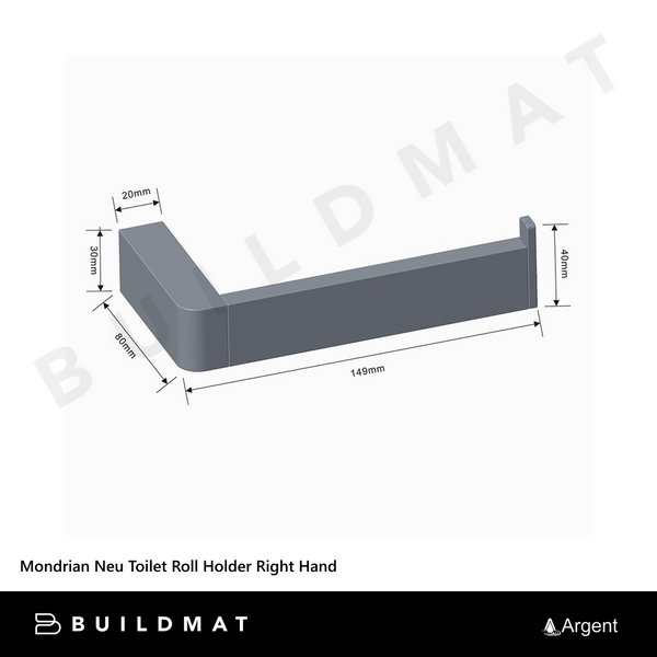 Argent Mondrian Neu Toilet Roll Holder Right Hand Brushed Nickel