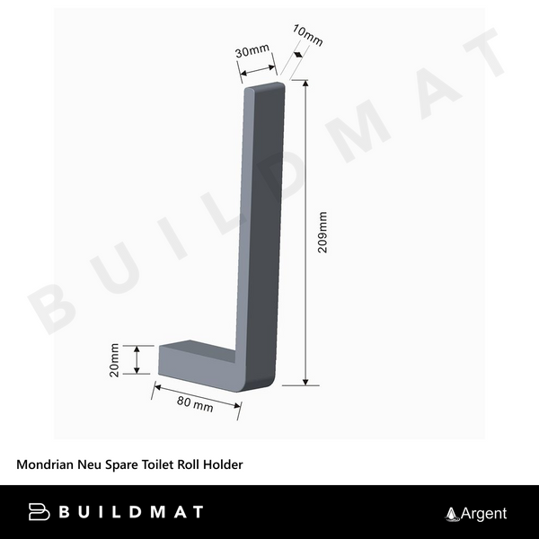 Argent Mondrian Neu Spare Toilet Roll Holder Chrome