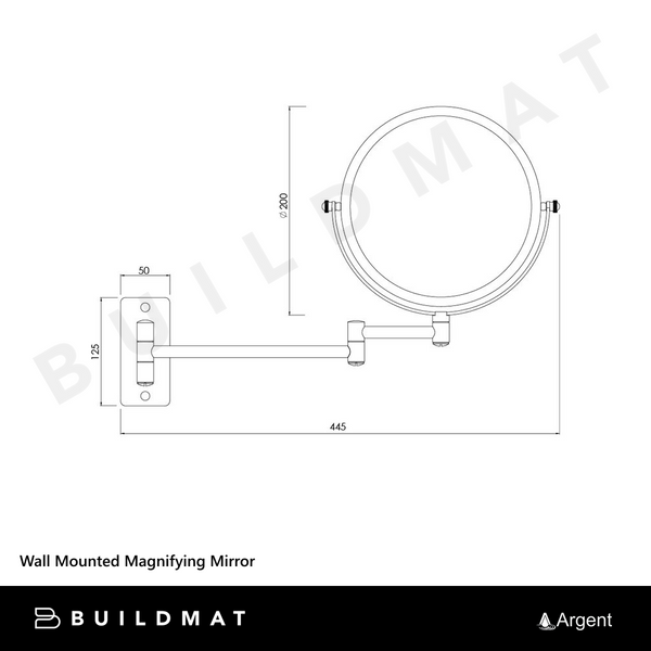 Argent Wall Mounted Magnifying Mirror Chrome