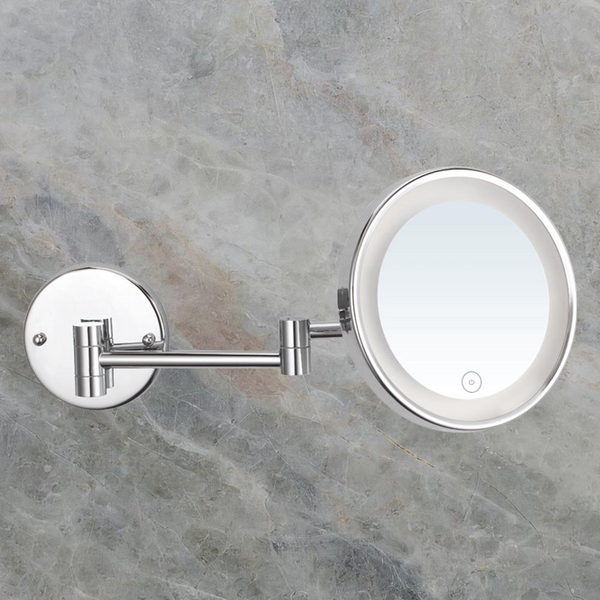 Argent LED Wall Mounted Touch Magnifying Mirror Chrome