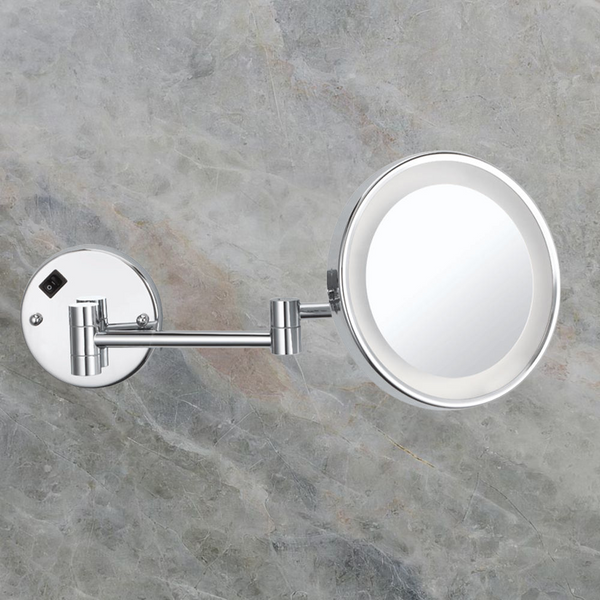 Argent LED Pivoting Wall Mounted 3x Magnifying Mirror Chrome