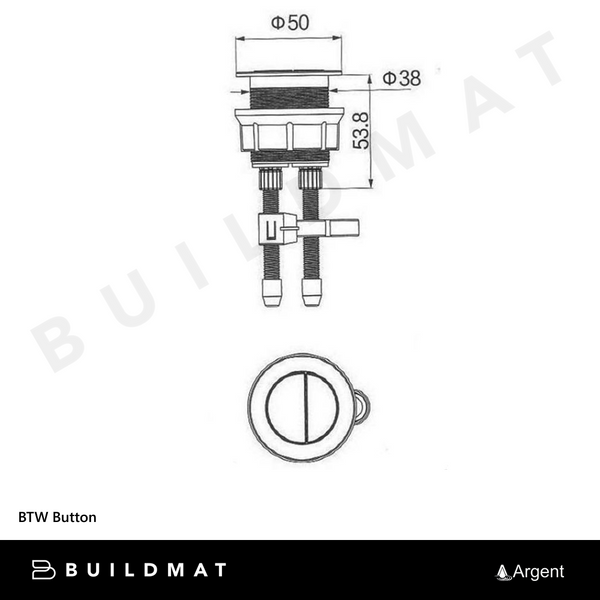 Argent BTW Button Chrome