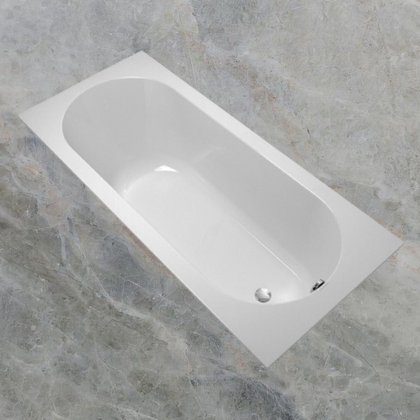 Villeroy & Boch Oberon 1800mm Drop In Bath with Chrome Overflow and Bath Filler White