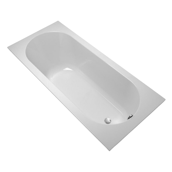 Villeroy & Boch Oberon 1800mm Drop In Bath with Chrome Overflow and Bath Filler White