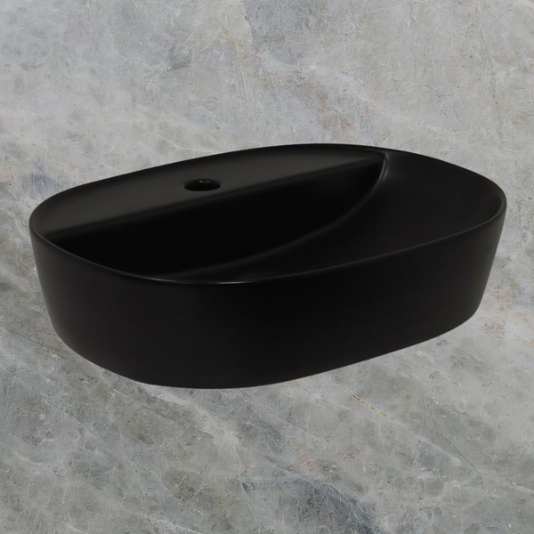 Argent Grace Neu 505 Oval Counter Basin 1 Tap Hole Matte Black