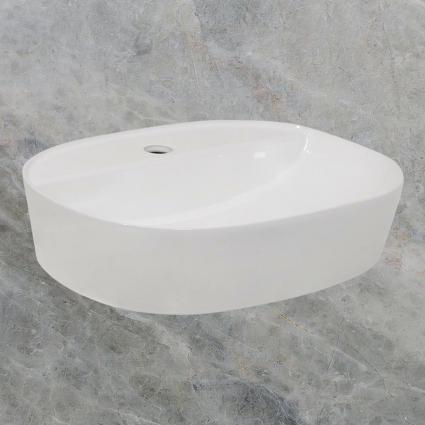 Argent Grace Neu 505 Oval Counter Basin 1 Tap Hole Gloss White