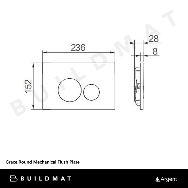 Argent Grace Round Mechanical Flush Plate Matte White