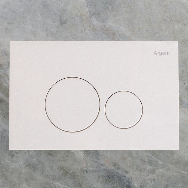 Argent Grace Round Mechanical Flush Plate White