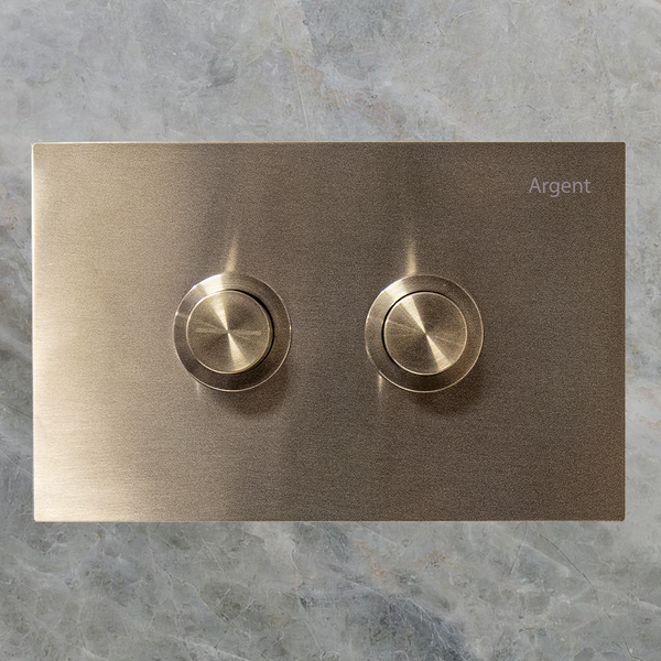 Argent Focus Comfort Pneumatic Round Flush Plate Brushed Nickel