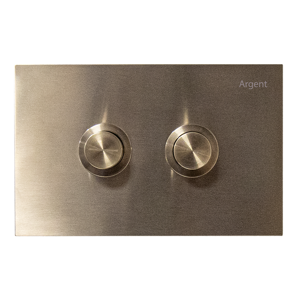 Argent Focus Comfort Pneumatic Round Flush Plate Brushed Nickel