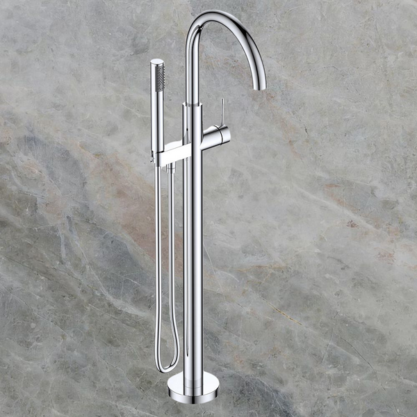 Argent Flow Floor Mounted Bath Filler with Shower Handpiece Chrome