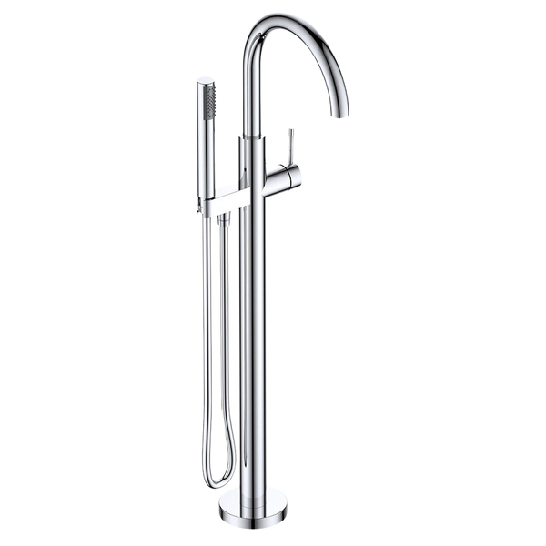 Argent Flow Floor Mounted Bath Filler with Shower Handpiece Chrome