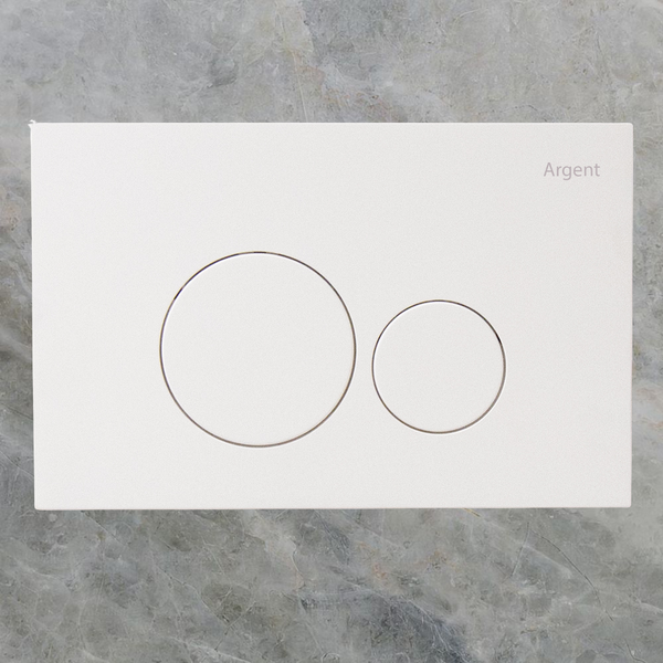 Argent Grace Round Pneumatic Flush Plate Matte White