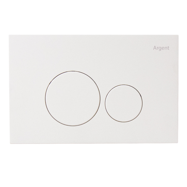 Argent Grace Round Pneumatic Flush Plate Matte White
