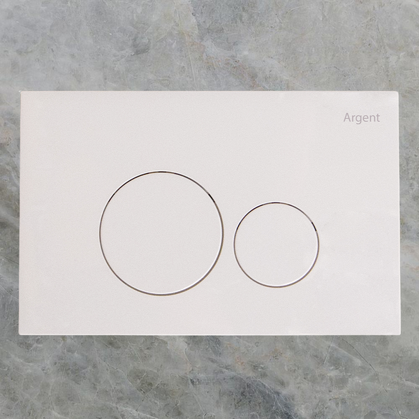 Argent Grace Round Pneumatic Flush Plate White
