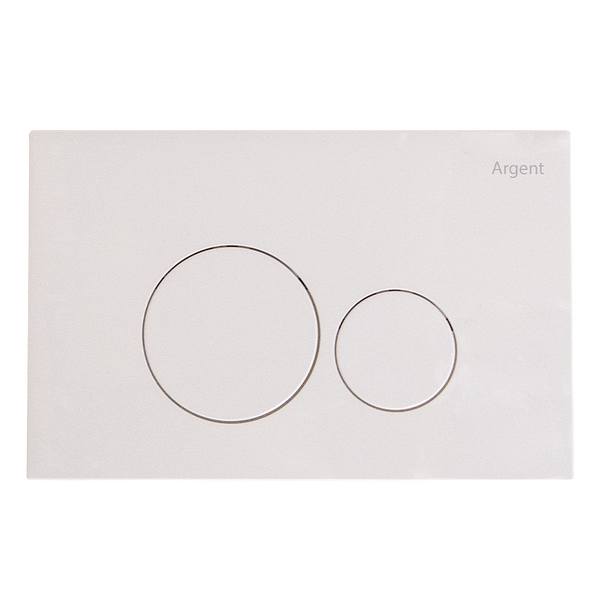 Argent Grace Round Pneumatic Flush Plate White