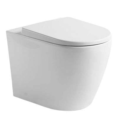 Argent Vista HygienicFlush Wall Faced Toilet Pan and Seat White