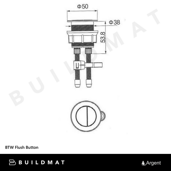 Argent BTW Flush Button Brushed Nickel