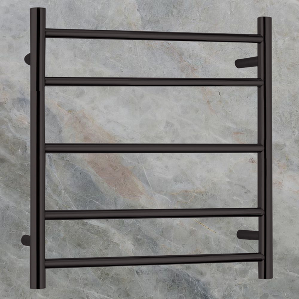 Argent Pace 600mm 5 Bar Heated Towel Rail Matte Black