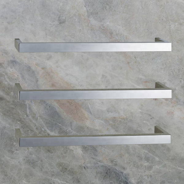 Argent Kubic 700mm 3 Single Bar Heated Towel Rail Chrome