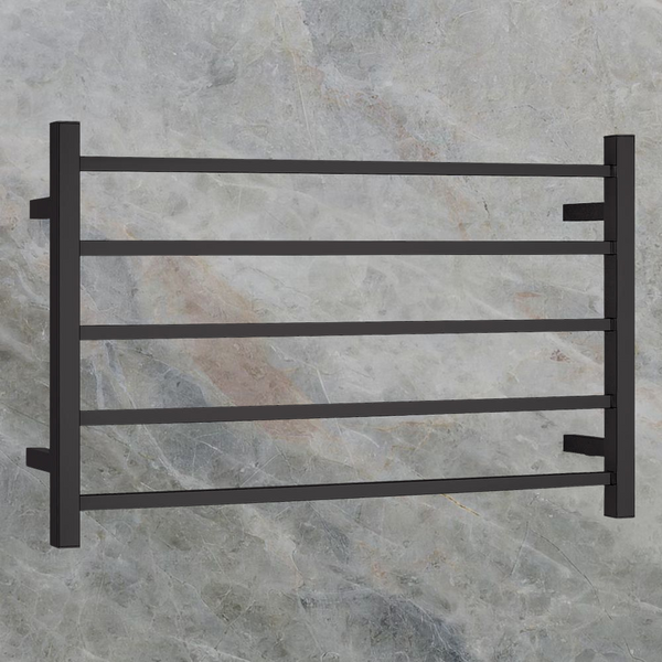 Argent Kubic 600mm 5 Bar Heated Towel Rail Matte Black