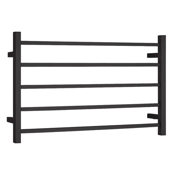 Argent Kubic 600mm 5 Bar Heated Towel Rail Matte Black